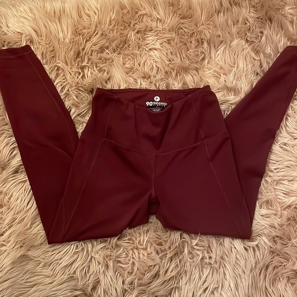 Leggings 90 Degree by Reflex Maroon Small - Picture 2 of 10